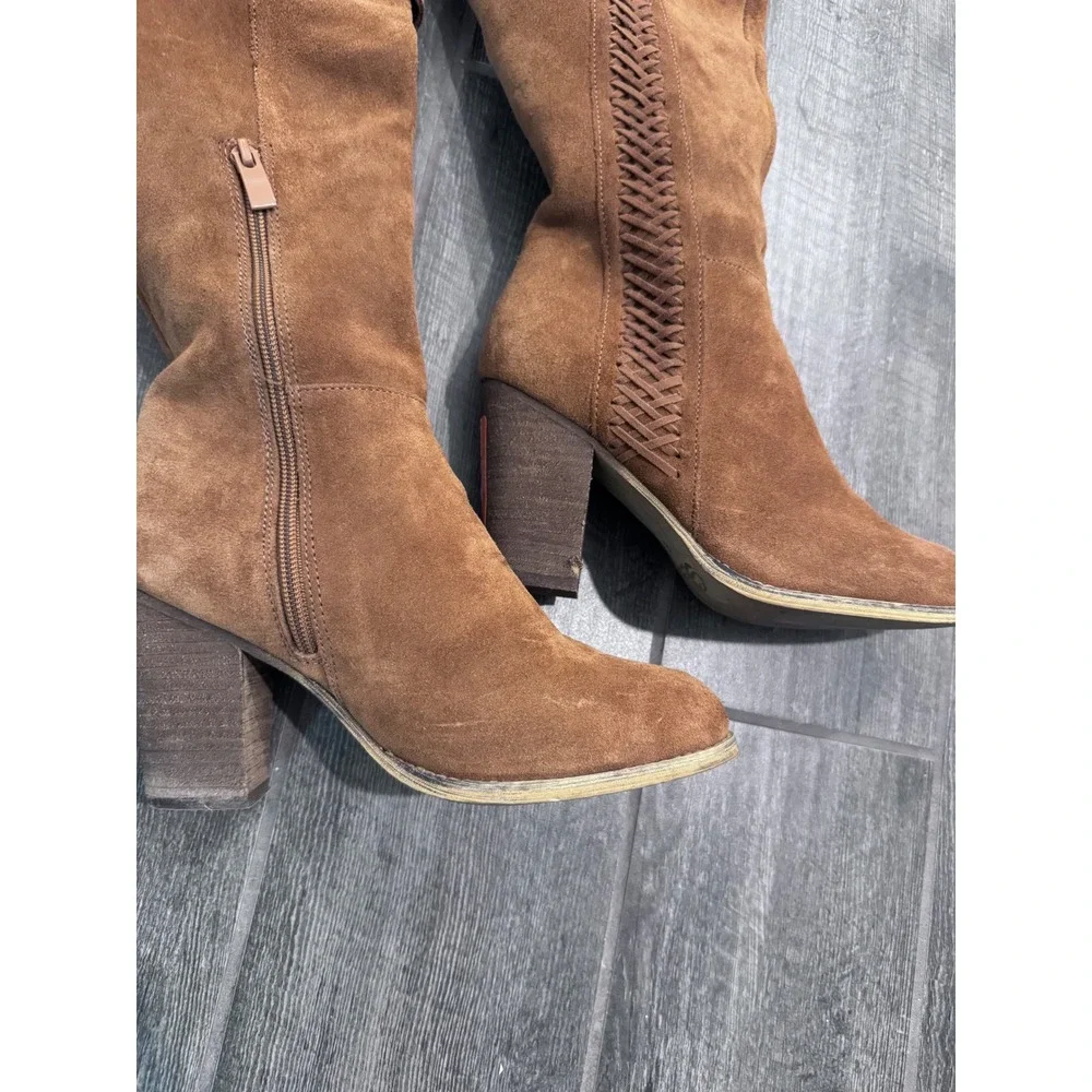 SBICCA‎ Gusto Women's Suede Leather Over Knee Heeled Boots Size 8